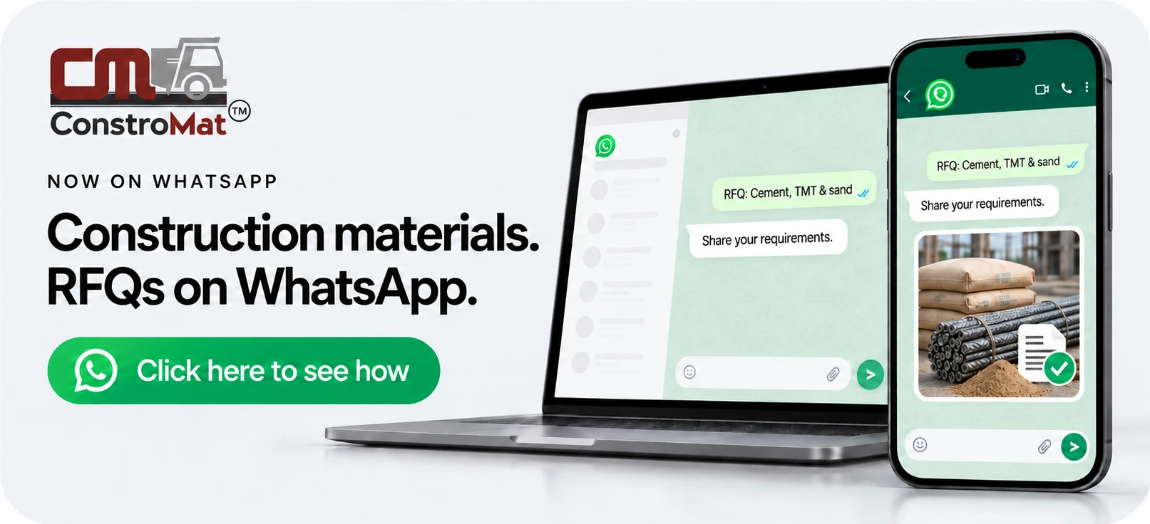 Now on WhatsApp: construction materials RFQs on WhatsApp. Click here to see how.